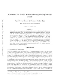 Heuristics for $ P $-Class Towers of Imaginary Quadratic Fields, with An