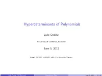 Hyperdeterminants of Polynomials