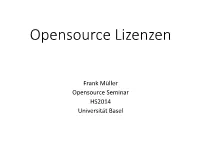 Opensource Lizenzen