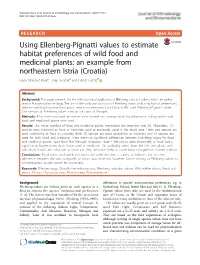Using Ellenberg-Pignatti Values to Estimate Habitat Preferences of Wild Food and Medicinal Plants: an Example from Northeastern