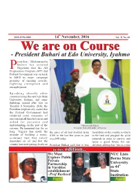 We Are on Course We Are on Course