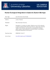 1 Human Ecological Integration in Subarctic