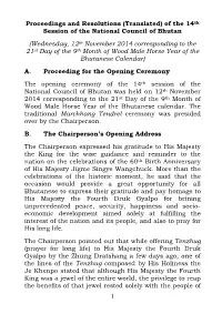 1 Proceedings and Resolutions (Translated) of the 14Th Session Of