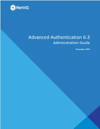Advanced Authentication 6.3 Administration Guide