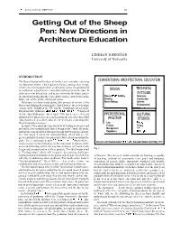 Getting out of the Sheep Pen: New Directions in Architecture Education