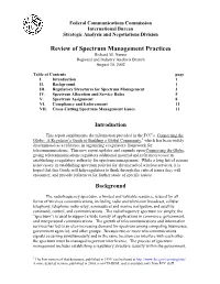 Review of Spectrum Management Practices Richard M