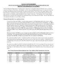 State of New Hampshire Mountain Division Railroad Line and Conway Branch Railroad Line Request for Expressions of Interest