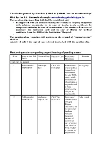 The Order Passed by Hon'ble JAD-I & JAD-II, on The