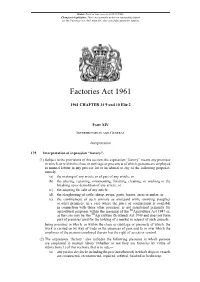 Factories Act 1961, Part XIV