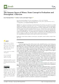 The Sensory Space of Wines: from Concept to Evaluation and Description