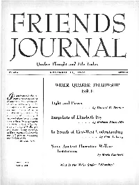 WIDER QUAKER FELLOWSHIP ISSUE Light and Power Snapshots