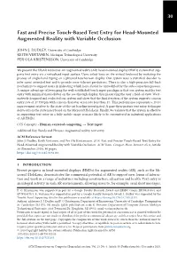 30 Fast and Precise Touch-Based Text Entry for Head-Mounted