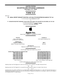 Apple Inc. (Exact Name of Registrant As Specified in Its Charter)