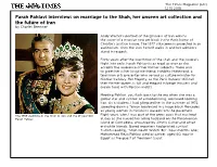 Farah Pahlavi Interview: on Marriage to the Shah, Her Unseen Art Collection and the Future of Iran by Charles Bremner