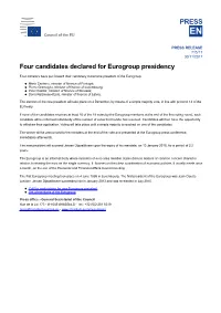 Four Candidates Declared for Eurogroup Presidency