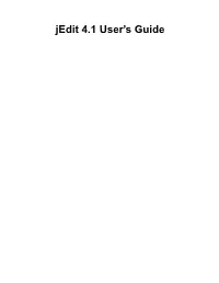 Jedit 4.1 User's Guide