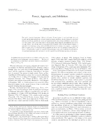 Power, Approach, and Inhibition
