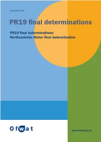 PR19 Final Determinations: Northumbrian Water Final Determination