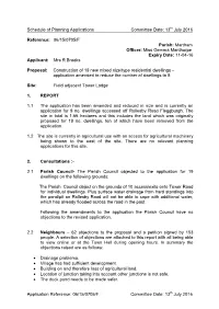 Schedule of Planning Applications Committee Date: 13Th July 2016