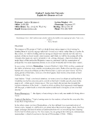 Stephen F. Austin State University English 463, Elements of Craft