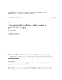 Unmasking of Myoclonus by Lacosamide in Generalized Epilepsy Daniel Birnbaum