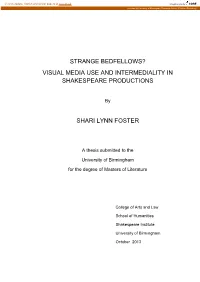 Visual Media Use and Intermediality in Shakespeare Productions