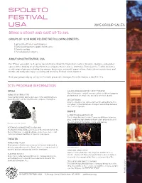 2015 SFUSA Group Sales Information.Indd