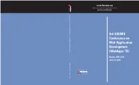 3Rd USENIX Conference on Web Application Development (Webapps ’12)