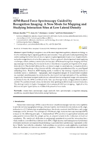 AFM-Based Force Spectroscopy Guided by Recognition Imaging: a New Mode for Mapping and Studying Interaction Sites at Low Lateral Density