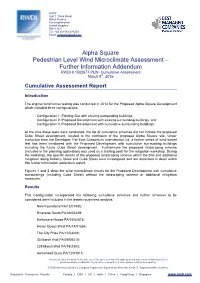 Alpha Square Pedestrian Level Wind Microclimate Assessment – Further Information Addendum