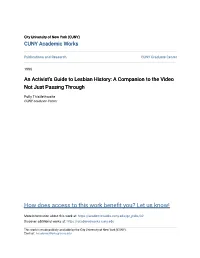 An Activist's Guide to Lesbian History: a Companion to the Video Not Just Passing Through