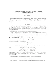 Galois Groups of Cubics and Quartics (Not in Characteristic 2)