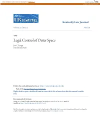 Legal Control of Outer Space Joe C