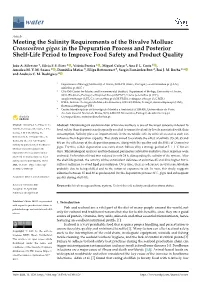 Meeting the Salinity Requirements of the Bivalve Mollusc Crassostrea