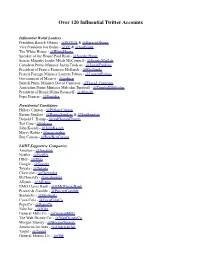 Over 120 Influential Twitter Accounts