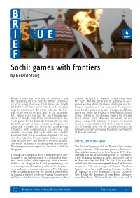 Sochi: Games with Frontiers by Gerald Stang