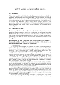 Unit 13 Lexical and Grammatical Studies