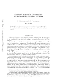 Vanishing Theorems and Syzygies for K3 Surfaces and Fano Varieties