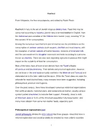1 Kashrut from Wikipedia, the Free Encyclopedia, and Edited by Rabbi