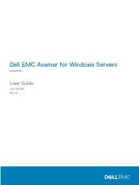 Dell EMC Avamar for Windows Server User Guide