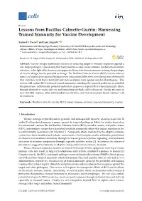 Lessons from Bacillus Calmette-Guérin: Harnessing Trained Immunity for Vaccine Development