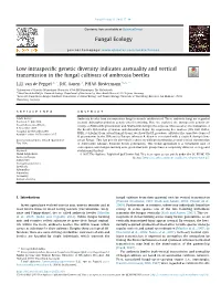 Low Intraspecific Genetic Diversity Indicates Asexuality and Vertical