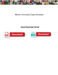 Mercer University Class Schedule