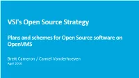 VSI's Open Source Strategy