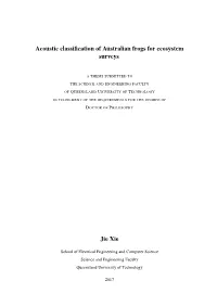 Acoustic Classification of Australian Frogs for Ecosystem Surveys Jie