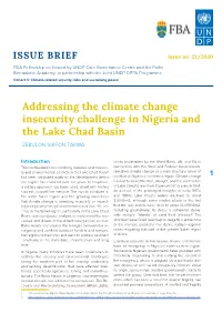 Addressing the Climate Change Insecurity Challenge in Nigeria and the Lake Chad Basin ZEBULON SUIFON TAKWA