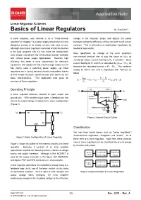 Basics of Linear Regulators ,Application Note
