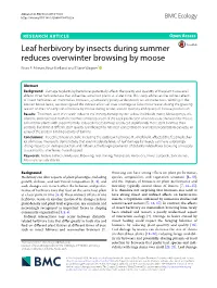 Leaf Herbivory by Insects During Summer Reduces Overwinter Browsing by Moose Brian P