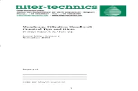 Membrane Filtration Handbook Practical Tips and Hints by Jørgen Wagner, B