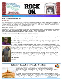 November 2018 for a Full Schedule of Events, Workshops and Classes, Visit from Executive Director Stu Mills
